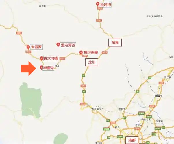 毕棚沟地理位置图