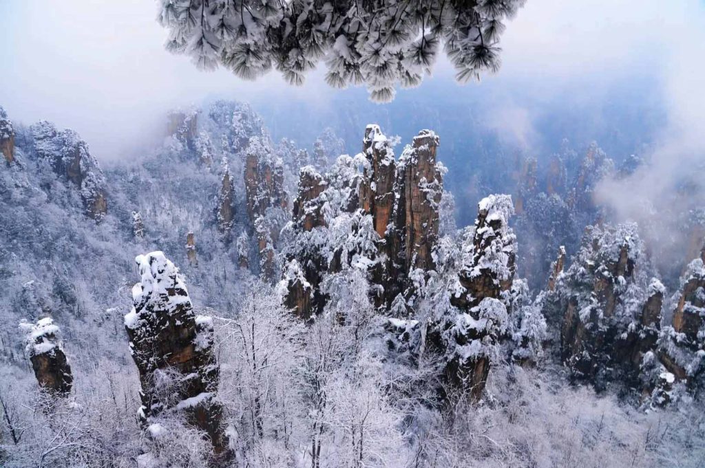 张家界森林公园雪景