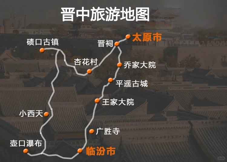 晋中旅游地图