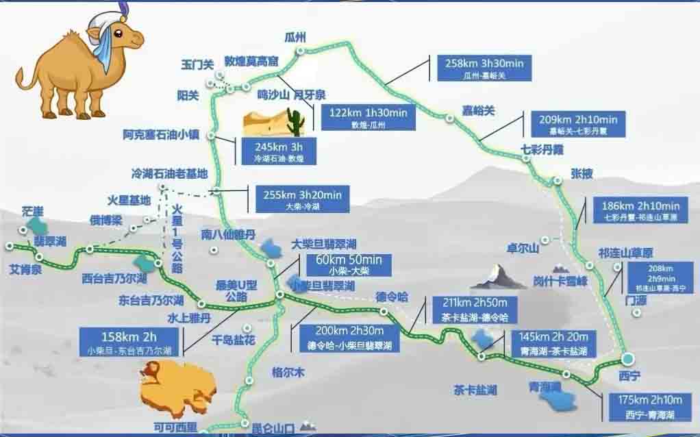 青甘大环线行程地图