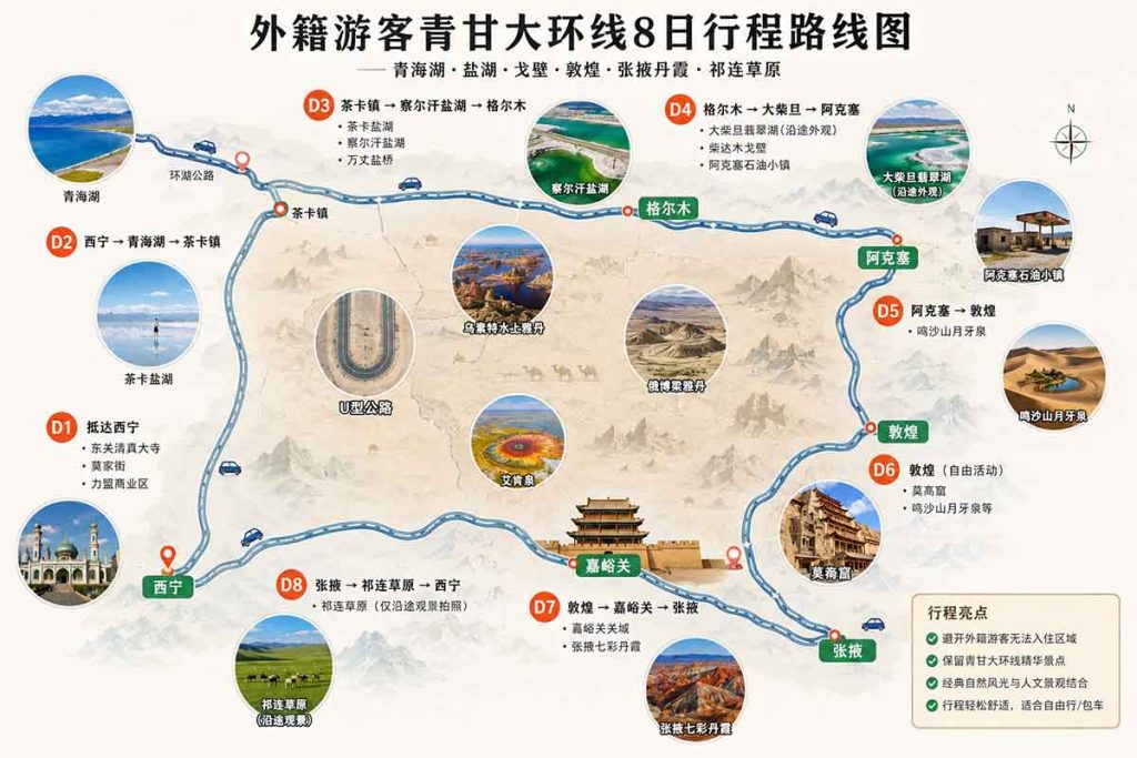 外籍游客青甘大环线行程