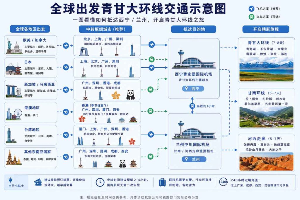 全球出发青甘大环线示意图